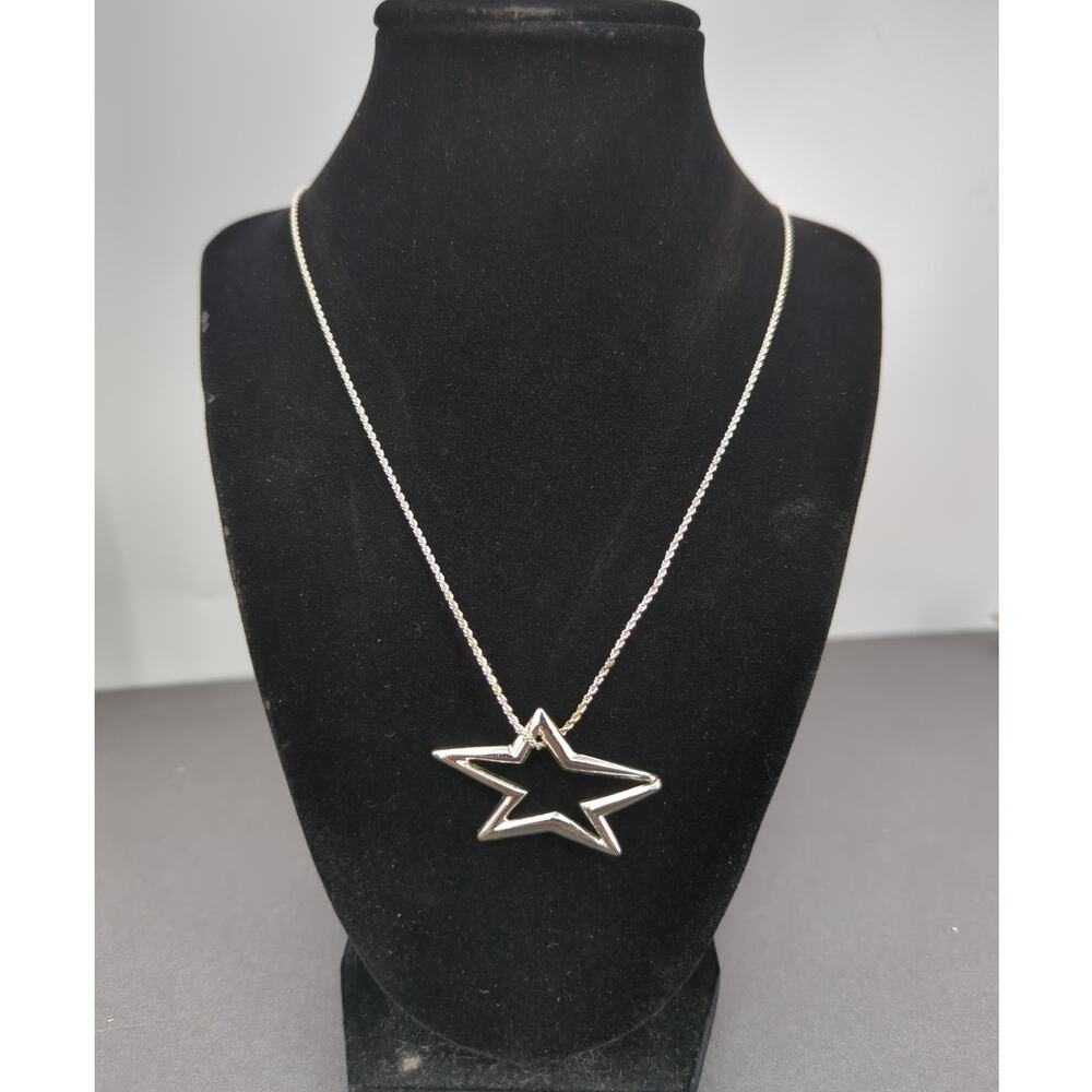Vintage Fashion Necklace NAPIER silver star pendant 13"